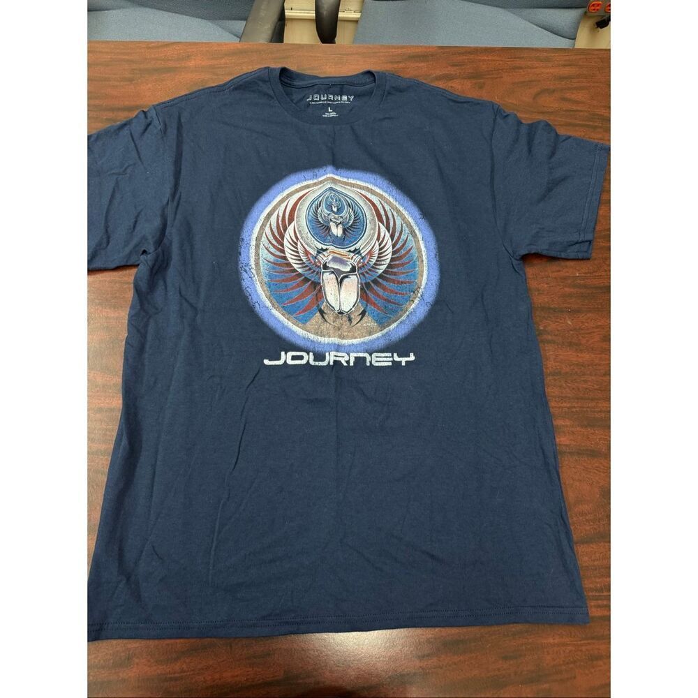 Journey Navy Band Tee Size Large